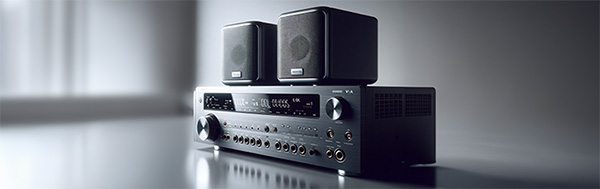 Ampli home cinéma avec deux enceintes Wi-Fi